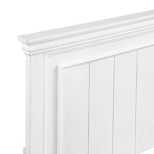 English Elm Twin Panel Sleigh Bed Six Piece Bedroom Set Solid Wood White Lacquer Finish B011S05847