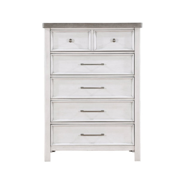 English Elm Queen Bedroom Set Six Piece Acacia Veneer Antique Finish Rustic Transitional Suite B011S05859