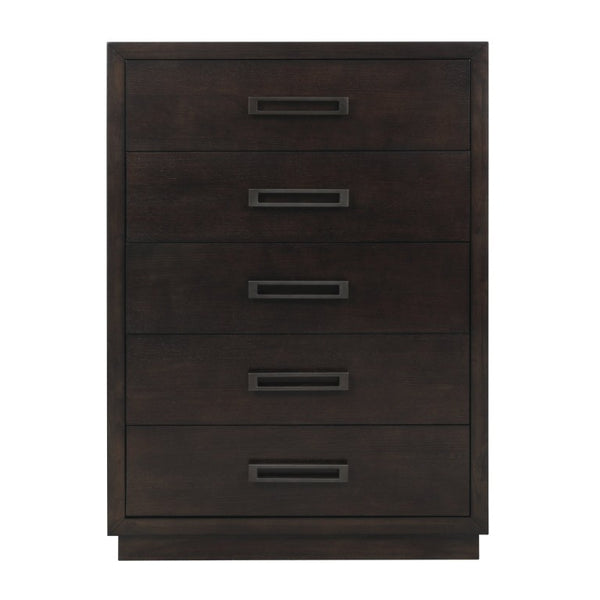 English Elm Queen Upholstered Bedroom Set Ash Veneer Tufted Headboard with Nailhead Trim 6 Piece B011S05861