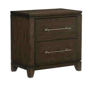English Elm California King 6 Piece Bedroom Set with X Frame Headboard and Dark Ash Veneer B011S05865