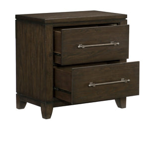 English Elm California King 6 Piece Bedroom Set with X Frame Headboard and Dark Ash Veneer B011S05865
