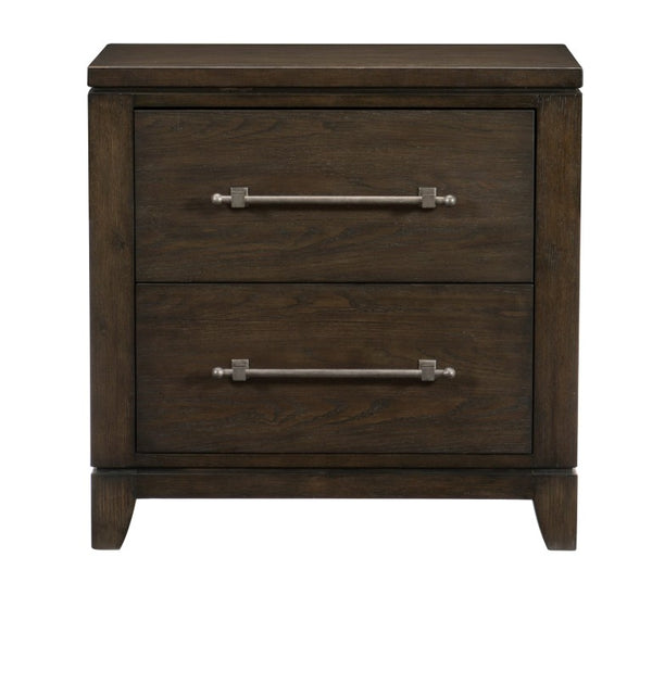 English Elm Queen Panel Bed Five Piece Ash Veneer Bedroom Set with X Frame Headboard Dark Finish B011S05866
