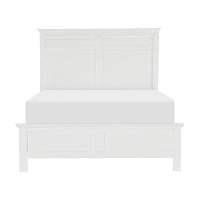 English Elm Full Bedroom Set Farmhouse Inspired Five Piece Solid Wood White Finish Cottage Suite B011S05874
