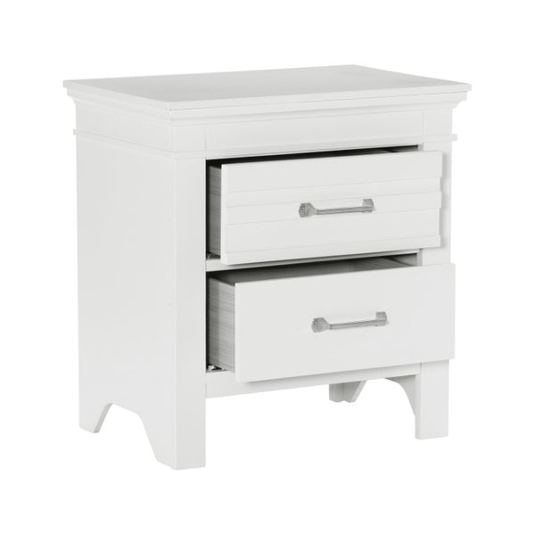 English Elm Full Bed Six Piece Bedroom Set White Farmhouse Style with Dresser Chest and Nightstands B011S05875