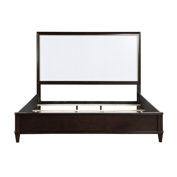 English Elm Eastern King Bedroom Set Five Piece Two Tone Cherry White Glam Collection B011S05876
