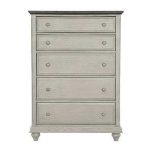 English Elm Eastern King Farmhouse Bedroom Set with Slat Bed Dresser Mirror Chest and Nightstands B011S05899