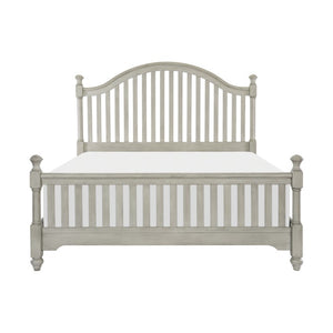 English Elm Eastern King Farmhouse Bedroom Set with Slat Bed Dresser Mirror Chest and Nightstands B011S05899