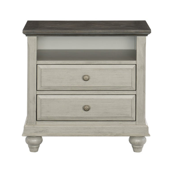 English Elm Eastern King Farmhouse Bedroom Set with Slat Bed Dresser Mirror Chest and Nightstands B011S05899
