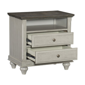 English Elm Eastern King Farmhouse Bedroom Set with Slat Bed Dresser Mirror Chest and Nightstands B011S05899