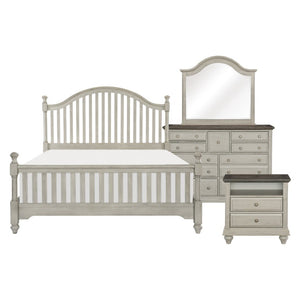 English Elm California King Bedroom Set Pine Oak Veneer Modern Farmhouse Gray Five Piece B011S05900