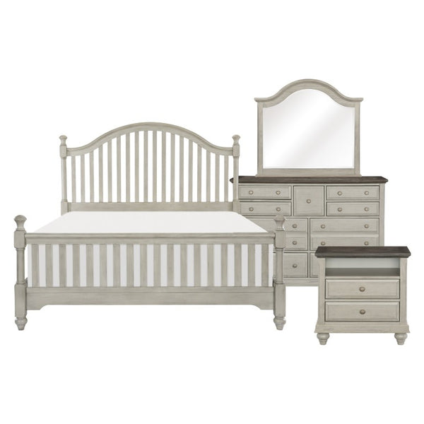 English Elm California King Bedroom Set Pine Oak Veneer Modern Farmhouse Gray Five Piece B011S05900