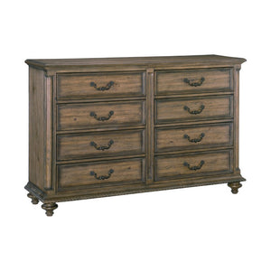 English Elm Queen Sleigh Bed Set Knotty Pecan Veneer Velvet Tufted Headboard 5 Piece Suite B011S05904