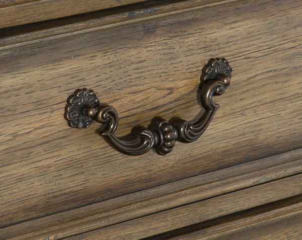 English Elm Queen Sleigh Bed Set Knotty Pecan Veneer Velvet Tufted Headboard 5 Piece Suite B011S05904