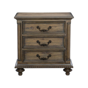 English Elm Queen Sleigh Bed Set Knotty Pecan Veneer Velvet Tufted Headboard 5 Piece Suite B011S05904