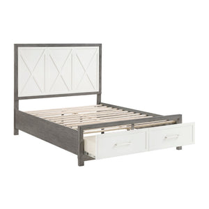 English Elm Twin Platform Bedroom Set Five Piece Okume Veneer Contemporary Ivory Gray Storage B011S05914