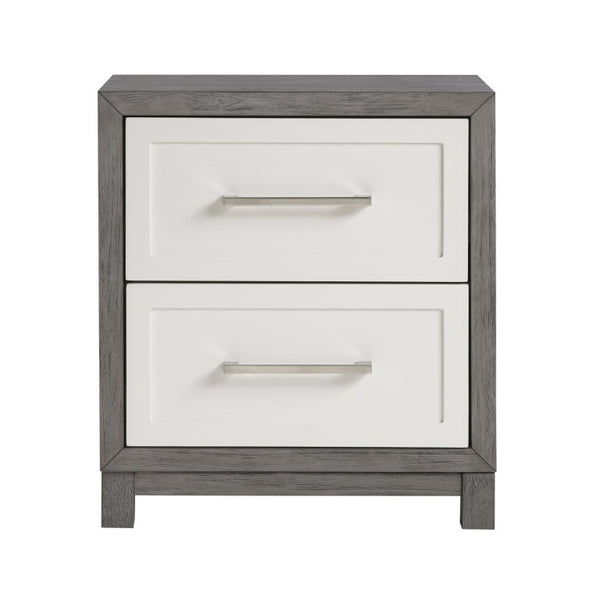 English Elm Twin Platform Bedroom Set Six Piece Ivory Gray Okume Veneer with Dovetail Storage B011S05915