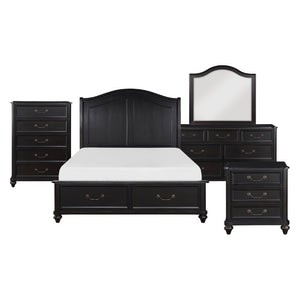 English Elm Eastern King Bedroom Set with Birch Veneer Dresser Chest Mirror and Nightstands B011S05917
