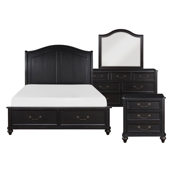 English Elm California King 5 Piece Bedroom Set Birch Veneer Charcoal Brown Traditional Style B011S05918