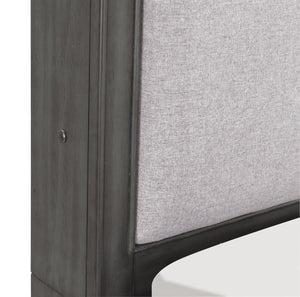 English Elm Queen Bedroom Set with LED Shelves USB Ports Dresser Mirror and Two Nightstands B011S05926