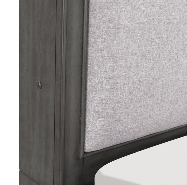 English Elm Queen Bedroom Set with LED Shelves USB Ports Dresser Mirror and Two Nightstands B011S05926