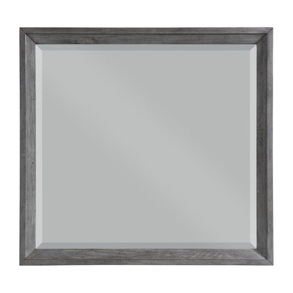 English Elm Queen Bedroom Set Six Piece Diamond Faux Leather Birch Veneer Gray Modern Suite B011S05933