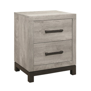 English Elm California King Six Piece Bedroom Set with Dark Gray Melamine and Antique Silver Hardware B011S05943