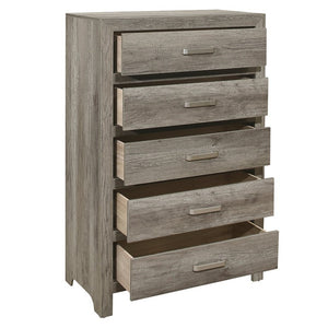 English Elm California King Six Piece Bedroom Set Weathered Gray Faux Wood Transitional Suite B011S05966