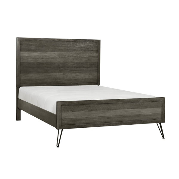 English Elm Twin Bedroom Set Five Piece Acacia Wood with Six Drawer Dresser and Slatted Bed Frame B011S05975