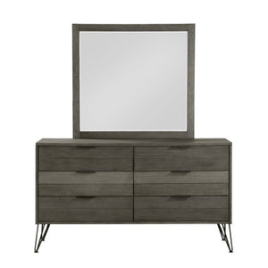 English Elm Twin Bedroom Set Six Piece Acacia Wood with Metal Legs and Three Tone Gray Finish B011S05976