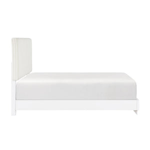 English Elm California King Bedroom Set Faux Fur Glam Headboard Pearl White Six Piece Suite B011S05978