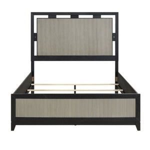 English Elm California King 5 Piece Bedroom Set with LED Lighting Reeded Panels Dovetail Drawers B011S06001