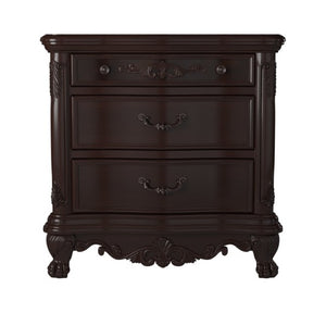 English Elm Night Stand Dresser Mirror and Chest Traditional 5 Piece Cherry Burl Bedroom Set B011S06049