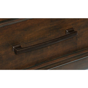 English Elm Night Stand Dresser Mirror and Chest Bedroom Set Mango Veneer Warm Brown Finish B011S06111