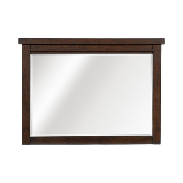 English Elm Night Stand Dresser Mirror and Chest Bedroom Set Mango Veneer Warm Brown Finish B011S06111