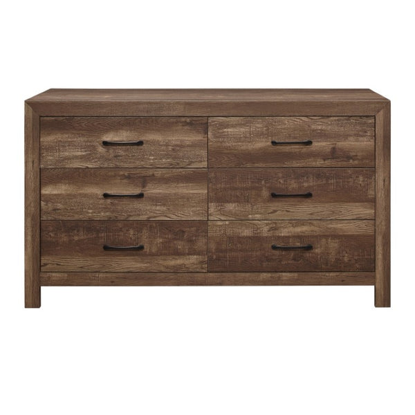 English Elm Night Stand Dresser Mirror and Chest Set Rustic Brown Wood Grain Bedroom Suite B011S06130