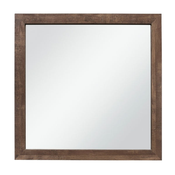 English Elm Night Stand Dresser Mirror and Chest Set Rustic Brown Wood Grain Bedroom Suite B011S06130