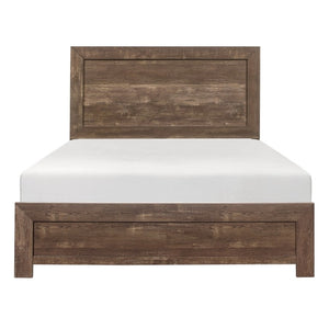 English Elm Full Panel Bed and Nightstand Set Cabin Inspired Rustic Brown Engineered Wood B011S06140