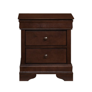 English Elm California King Sleigh Bed Set Louis Philippe Headboard Okume Veneer Nightstand B011S06174