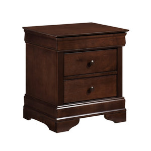 English Elm California King Sleigh Bed Set Louis Philippe Headboard Okume Veneer Nightstand B011S06174