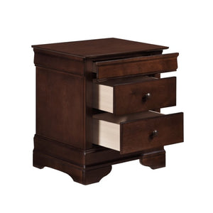 English Elm California King Louis Philippe Sleigh Bedroom Set with Okume Veneer Dark Cherry B011S06175
