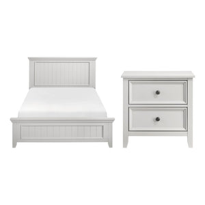 English Elm Eastern King Farmhouse Bedroom Set Shiplap Panel Bed with Two Nightstands B011S06206