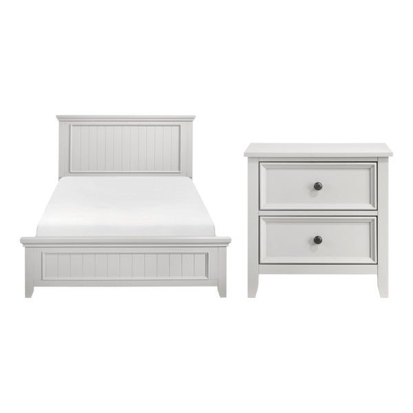 English Elm Eastern King Farmhouse Bedroom Set Shiplap Panel Bed with Two Nightstands B011S06206