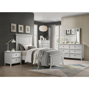 English Elm Eastern King Farmhouse Bedroom Set Shiplap Panel Bed with Two Nightstands B011S06206