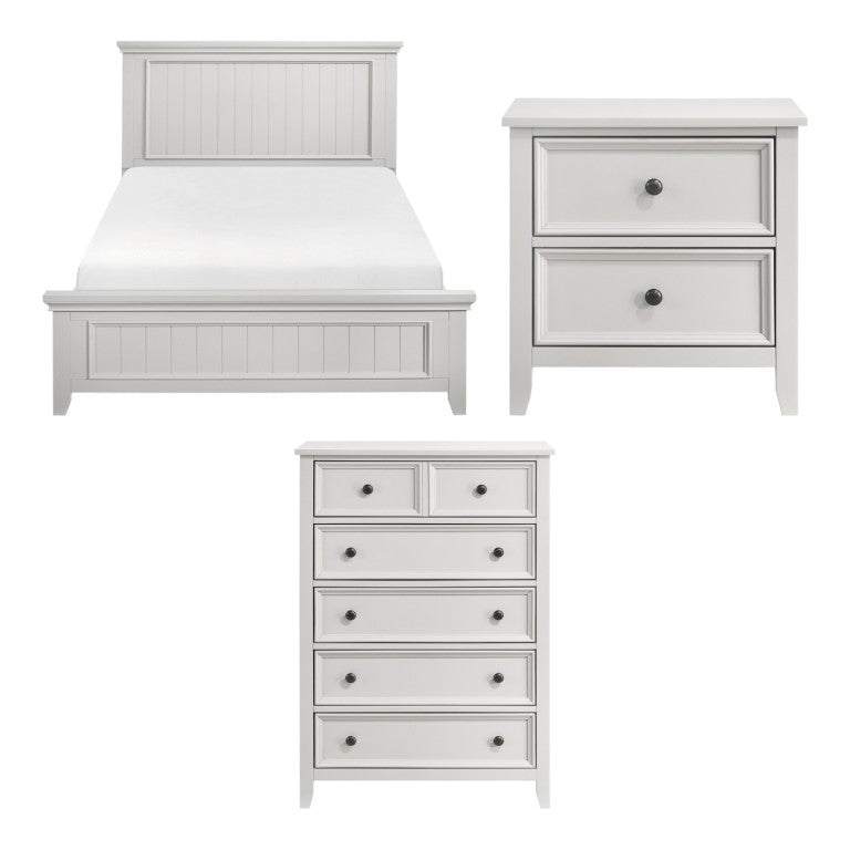 English Elm California King Bedroom Set Shiplap Panel Farmhouse Design with Nightstand and Chest B011S06210
