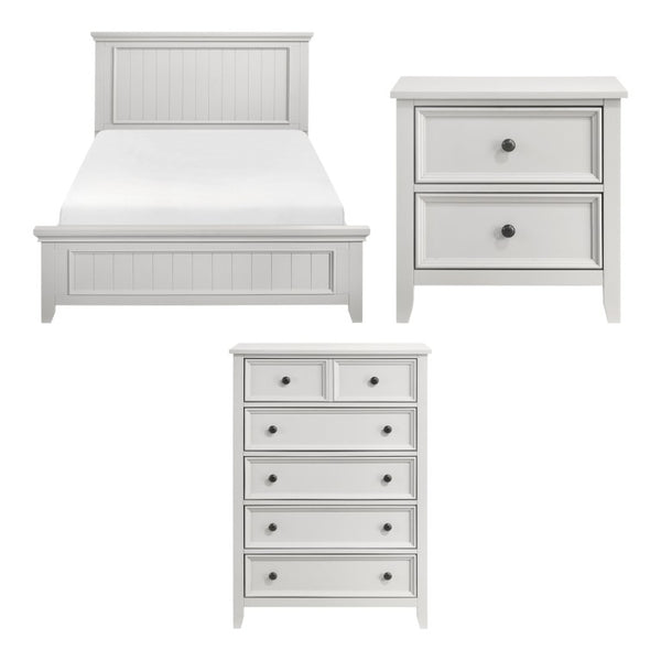 English Elm California King Bedroom Set Shiplap Panel Farmhouse Design with Nightstand and Chest B011S06210