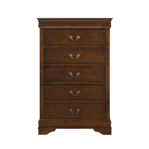 English Elm California King Sleigh Bedroom Set Louis Philippe Style Okume Veneer Brown Cherry B011S06235