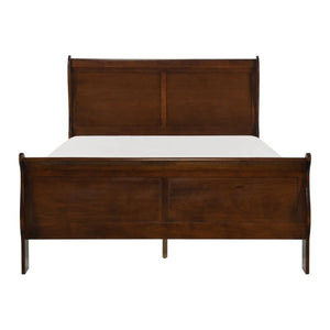 English Elm Full Sleigh Bed and Nightstand Set Louis Philippe Style Traditional Bedroom B011S06239