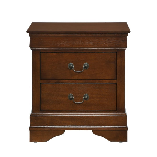 English Elm Twin Sleigh Bed and Nightstand Set Louis Philippe Style Okume Veneer Bedroom B011S06242