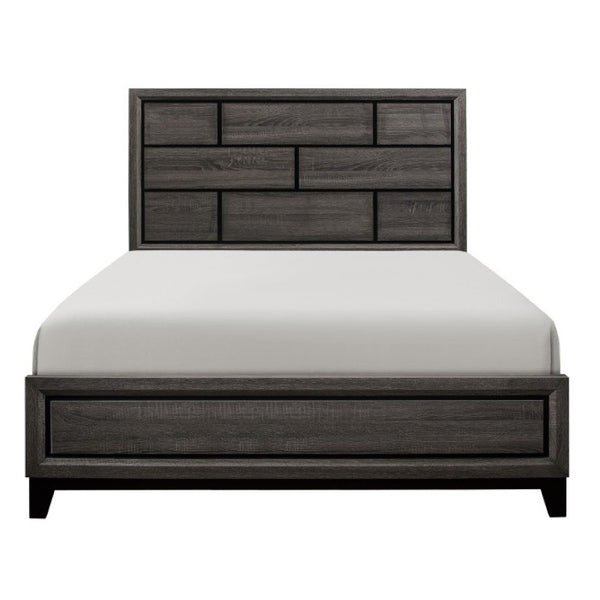 English Elm California King Bedroom Set Three Piece Gray Melamine Wood Grain Contemporary Suite B011S06252