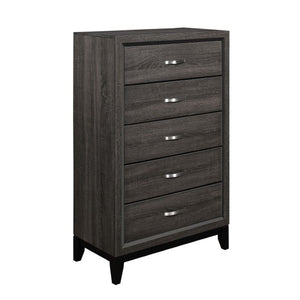 English Elm Twin Bedroom Set 3 Piece Faux Wood Grain Gray Finish Modern Contemporary Style B011S06261